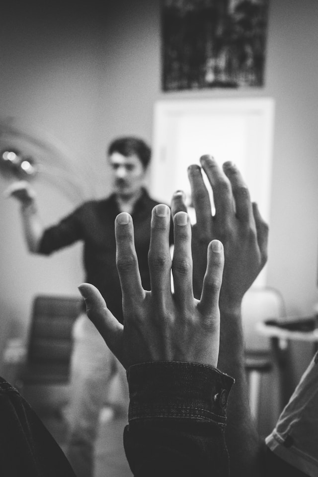 hand up to ask a question