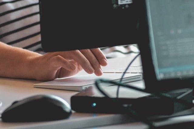 Hands at a keyboard