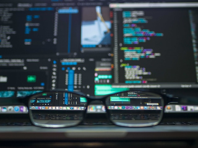 Glasses with computer displays