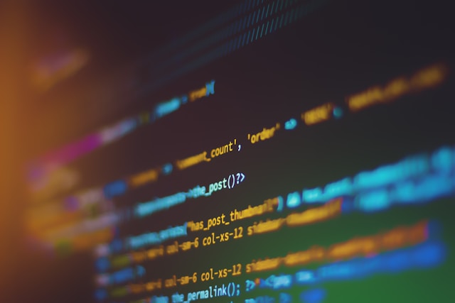code on a computer monitor